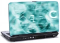 laptop skin med skygge af apple i midten