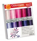 Gütermann broderitråd sæt i lyserøde og lilla farver