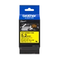 Brother original HSe-611E - 5,2 mm krympeflextape i sort på gul