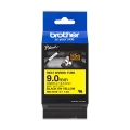 Brother original HSe-621E - 9 mm krympeflextape i sort på gul