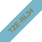 Brother original TZe-RL34 satinbånd – Guld på lyseblå, 12 mm bredt Brother original TZe-RL34 satinbånd – Guld på lyseblå, 12 mm bredt