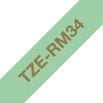 Brother original TZe-RM34 satinbånd – Guld på mintgrøn, 12 mm bredt Brother original TZe-RM34 satinbånd – Guld på mintgrøn, 12 mm bredt