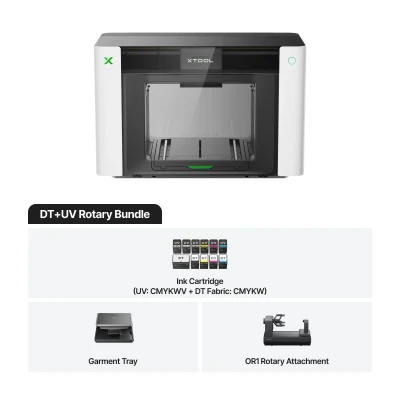 xTool O1 Omni Printer UV og DTG Rotary Bundle xTool O1 Omni Printer UV og DTG Rotary Bundle