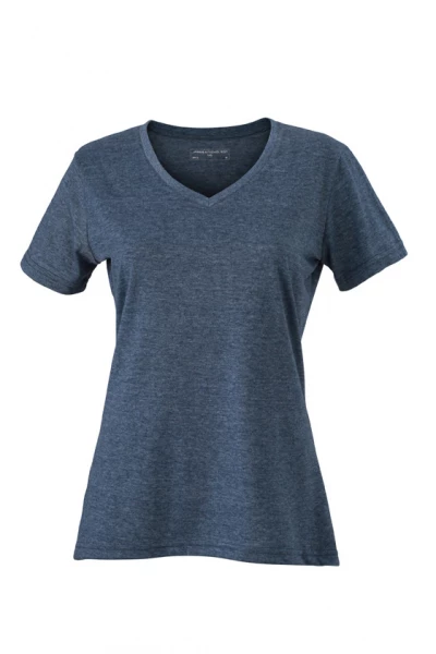 Dame Meleret V-hals T-shirt - JAMES NICHOLSON JAMES NICHOLSON LADIES' HEATHER T-SHIRT