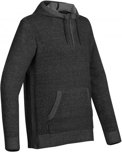 MEN'S LODEN HÆTTEBLUSE I BOMULD MED LYNÅSNING OG KÆNGURULOMMER MEN'S LODEN L/S HOODY