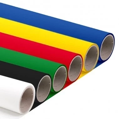 Tekstil folie startpakke, 6x5m - 30 cm - Hotmark tekstil folie (Sort / Hvid / Rød / Grøn / Gul / Blå)
