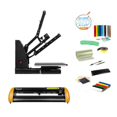 Makerspace Pakke: Expert II 24 LX Skæreplotter & Semiautomatisk Varmepresser - Komplett Løsning til Skilte og Tekstiltryk Makerspace Pakke med Expert II 24 LX Skæreplotter og Semiautomatisk Varmepresser