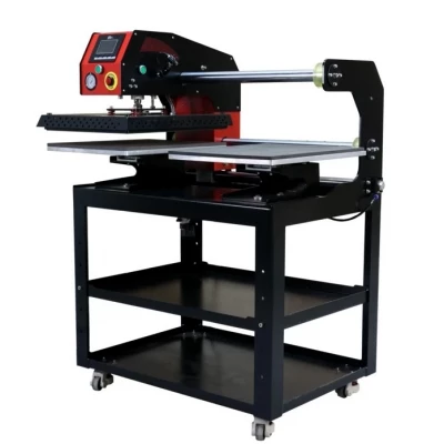 Pneumatisk Dobbeltstation Automatisk 40 x 50 cm Varmepresse med Laserpositionering
