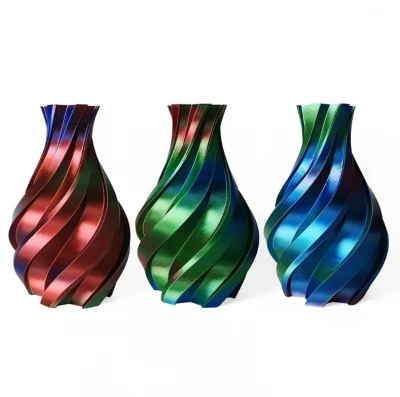 3DE Premium Silky PLA – 1.75mm - 1kg – Trefarvet: Rød, Grøn og Blå Red, Green And Blue - 3DE Premium - Silky PLA - 1.75mm - 1kg