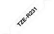 Brother original TZe-R231 satinbånd – sort på hvid, 12 mm bred